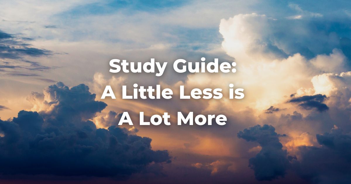 Study Guide bereshit a little less is a lot more